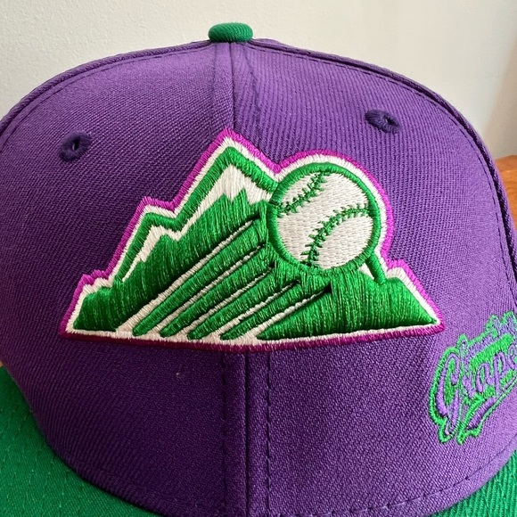 59Fifty Baseball Hat Colorado Rockies Big League Chew Ground Ball Grape 7 1/4 - Picture 2 of 13